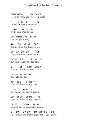 Together In Electric Dreams Nota surat piano oleh The Feeling - Arr.Jusmens