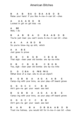 American Bitches Piano letter noten van Bloodhound Gang - Arr.Pumens Faulkgrant
