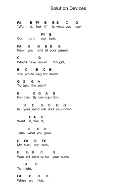 Solution Devices 钢琴字母谱由 Biffy Clyro - 编曲 Vicnick Hoodpy