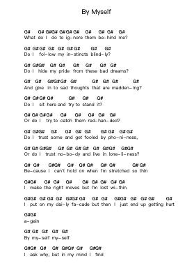 By Myself Piano letter notes by Linkin Park - Arr.Egbeau