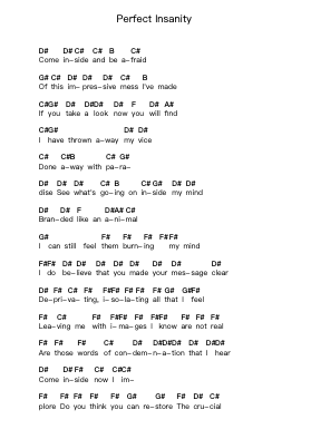 Perfect Insanity Piano letter noten van Disturbed - Arr.Elroylitt Graycia