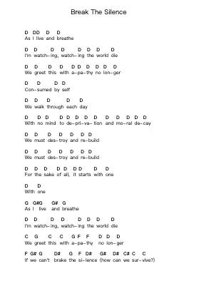 Break The Silence 钢琴字母谱由 Killswitch Engage - 编曲 Fowcoln