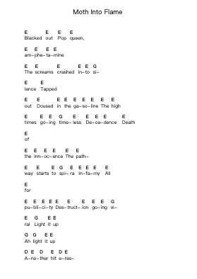 Moth Into Flame Piano letter noten van Metallica - Arr.Bairdkeith Cysoon