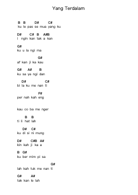 Yang Terdalam Nota surat piano oleh Peterpan - Arr.Ogrite Samptian