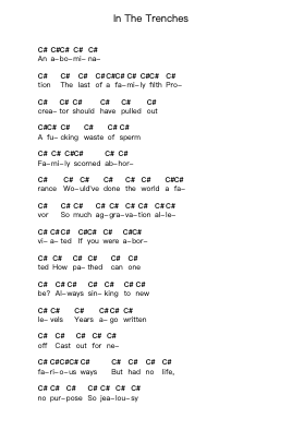In The Trenches Piano letter notes by Dying Fetus - Arr.O'Neilgrey