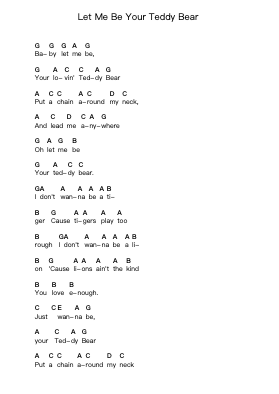 Let Me Be Your Teddy Bear ピアノの音符 by Elvis Presley - Arr.Orfunk Grocroft