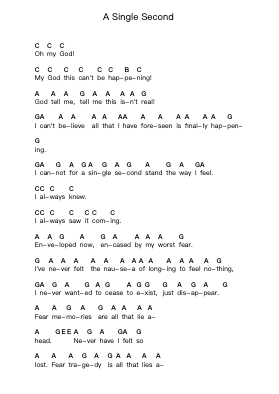 A Single Second Nota surat piano oleh AFI - Arr.Stanwylde