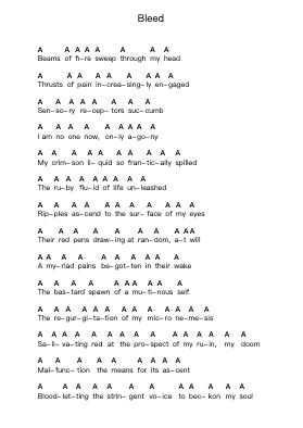 Bleed Nota surat piano oleh Meshuggah - Arr.Jillcooke Murday
