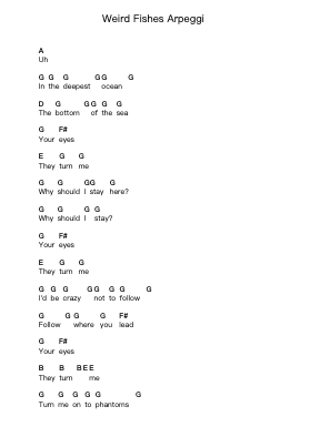 Weird Fishes Arpeggi Ghi chú đàn piano bởi Radiohead - Arr.Copclife Hudvan