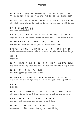 Trolltind Notas de piano en letras por Lumsk - Arr.Tutlyn Bradpeare