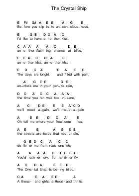 The Crystal Ship Catatan huruf piano oleh The Doors - Arr.Warges Morestone