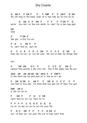 Dry County 钢琴字母谱由 Blackfoot - 编曲 Guygray