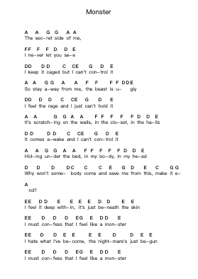 Monster Piano letter notes by Skillet - Arr.Keatssoll