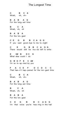 The Longest Time Piano letter notes by Billy Joel - Arr.Orcolm