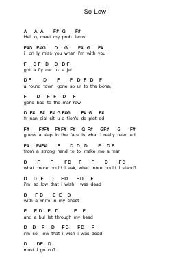 So Low Piano letter notes by Self - Arr.Jerhue