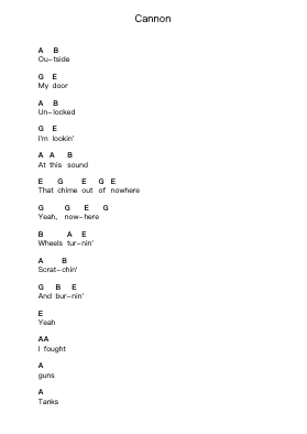 Cannon Piano letter notes by The White Stripes - Arr.Cybing Gilldrew