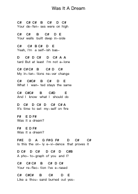 Was It A Dream Piano letter notes by Thirty Seconds To Mars - Arr.Fordtodd