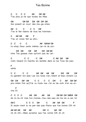 Tes Bonne पियानो पत्र नोट्स द्वारा Max Boublil - Arr.Kylenus Minruth