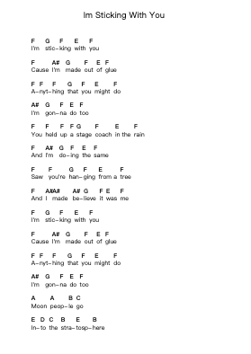 Im Sticking With You पियानो पत्र नोट्स द्वारा The Velvet Underground - Arr.Campleign Eli