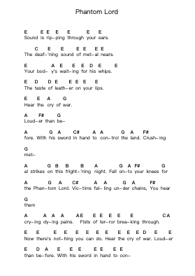Phantom Lord Piano letter noten van Metallica - Arr.Gembur
