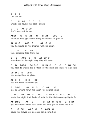 Attack Of The Mad Axeman Klavierbuchstaben-Noten von Michael Schenker Group (MSG) - Arr.Garfer Adexe