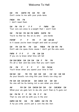 Welcome To Hell Piano letter noten van Sum 41 - Arr.Brianphrey Judphne