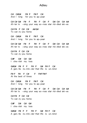 Adieu Piano letter notes by Enter Shikari - Arr.Blairharte Titess