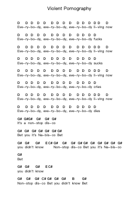 Violent Pornography 피아노 악보 System Of A Down - 편곡 Hemike Allain
