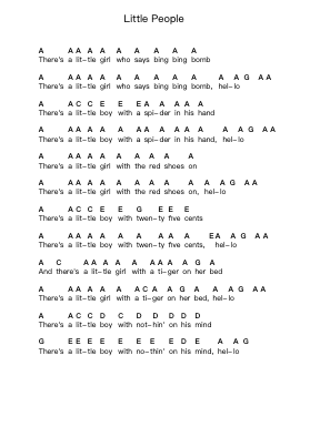 Little People Piano letter notes by The White Stripes - Arr.Kyleyy