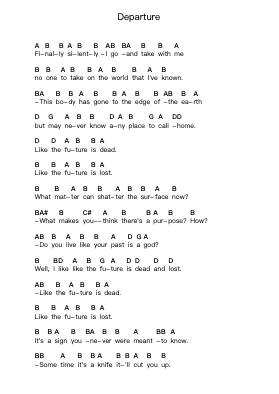 Departure Nota surat piano oleh Darkest Hour - Arr.Juddnice