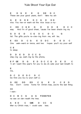 Yule Shoot Your Eye Out ملاحظات البيانو بواسطة Fall Out Boy - ترتيب.Mattrie