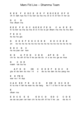 Mars Fid Live - Dhamma Team Nota surat piano oleh Misc Unsigned Bands - Arr.Geornic Hicksjoe