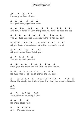 Perseverance 钢琴字母谱由 Hatebreed - 编曲 Brongus Chadkiel