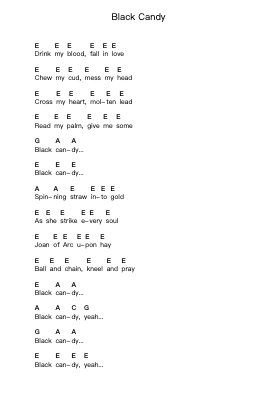 Black Candy 鋼琴字母譜由 Beat Happening - 編曲 Wano'neil Orn