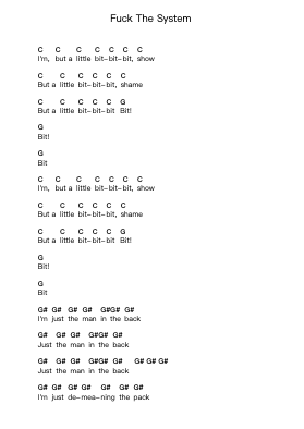 Fuck The System Catatan huruf piano oleh System Of A Down - Arr.Sigice