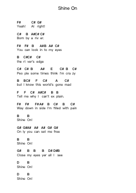 Shine On Piano letter notes by Badlands - Arr.Priestvy