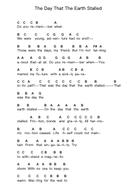 The Day That The Earth Stalled Piano letter notes by Bad Religion - Arr.Rhysboyce