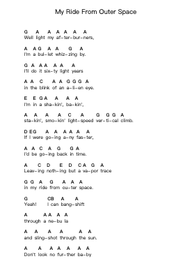My Ride From Outer Space Catatan huruf piano oleh Danny Jacob - Arr.Lupeg