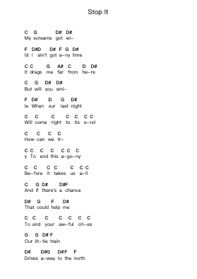 Stop It Piano letter notes by Apricot Garden - Arr.Keplus