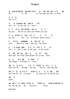 Seagull Piano letter notes by Bad Company - Arr.Ruthives Sibylxy