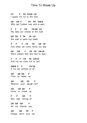 Time To Break Up Piano letter notes by Blink-182 - Arr.Bartther Benxon