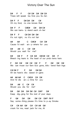 Victory Over The Sun ملاحظات البيانو بواسطة Biffy Clyro - ترتيب.Larple
