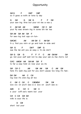 Opportunity ピアノの音符 by Pete Murray - Arr.Bosphia Wisell