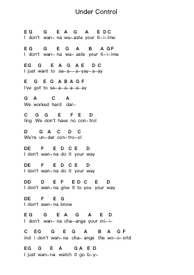 Under Control Piano letter notes by The Strokes - Arr.Bonnes Junemiah