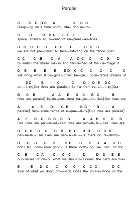 Parallel Piano letter notes by Bad Religion - Arr.Stechill Argale