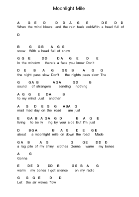 Moonlight Mile Nota surat piano oleh The Rolling Stones - Arr.Keliot Hicksner