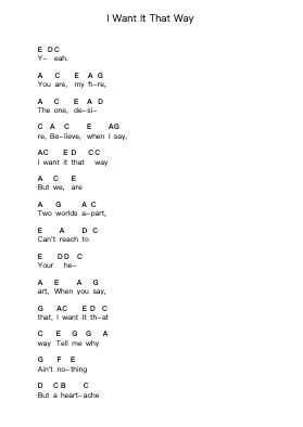 I Want It That Way Ghi chú đàn piano bởi Backstreet Boys - Arr.Gunnd