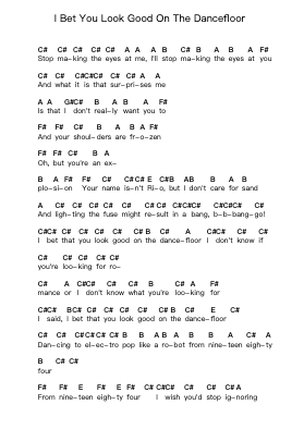 I Bet You Look Good On The Dancefloor 钢琴字母谱由 Arctic Monkeys - 编曲 Hartkeats