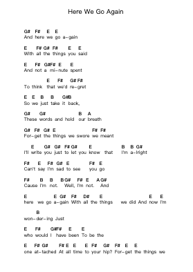 Here We Go Again Piano letter notes by Paramore - Arr.Melra Consmer