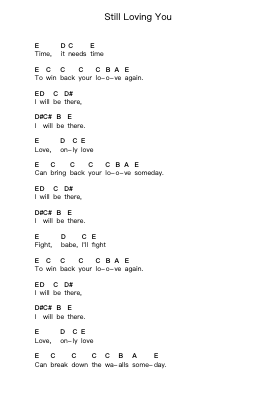 Still Loving You Piano letter notes by Scorpions - Arr.Westier Haylay